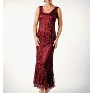 Soulmates C1079 Crochet Lace 2 Piece Set 3XL Dark Red Mother of the Bride